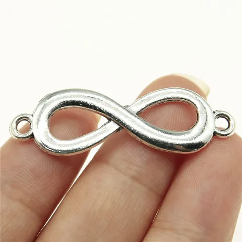 Antique Silver Zinc Alloy Infinity Symbol Connector Pendants DIY Jewelry Making Retro Link Charms Necklace Bracelet