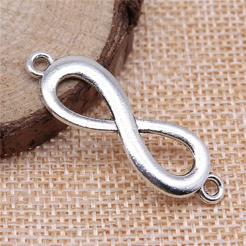 Antique Silver Zinc Alloy Infinity Symbol Connector Pendants DIY Jewelry Making Retro Link Charms Necklace Bracelet