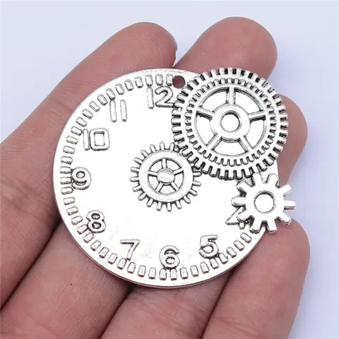 Colgante Solo Reloj Steampunk Aleación Vintage Dijes Mecánicos Para DIY Collar Pulsera Bronce Plata Antiguo Accesorios