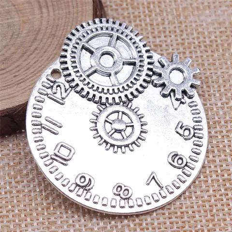Colgante Solo Reloj Steampunk Aleación Vintage Dijes Mecánicos Para DIY Collar Pulsera Bronce Plata Antiguo Accesorios
