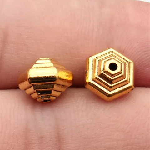 Antikgold Geometrische Mehrschicht-Sechseck-Perlen Für Schmuckherstellung DIY Zinklegierung Abstandsperlen Bastelbedarf Vintage