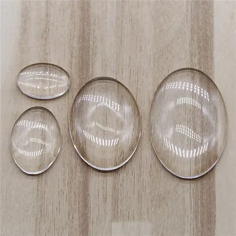 Clear Oval Glass Cabochon For Jewelry Making DIY Craft Findings Transparent Dome Patch Cameo Accessories For Necklaces