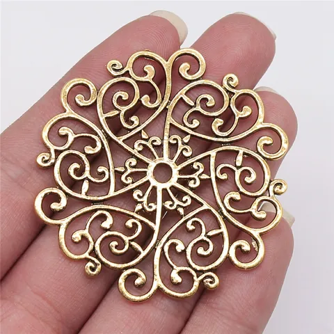 Mandala Hohl Anhänger Legierung DIY Schmuckherstellung Zubehör Vintage Geometrischer Charm Antik Silber Gold Bronze