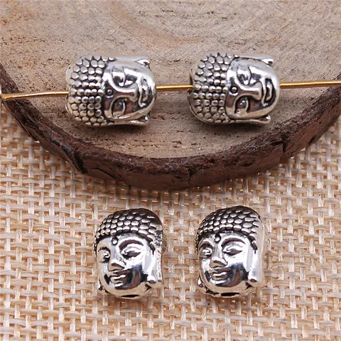 Antique Buddha Head Spacer Beads Zinc Alloy Metal Small Hole Beads For DIY Jewelry Making Bracelet Necklace Accessories