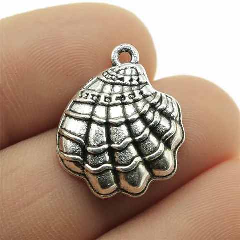 Antique Silver Alloy Seashell Pendant DIY Jewelry Making Ocean Scallop Charm For Necklace Bracelet Handmade Craft Accessories