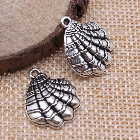 Antique Silver Alloy Seashell Pendant DIY Jewelry Making Ocean Scallop Charm For Necklace Bracelet Handmade Craft Accessories