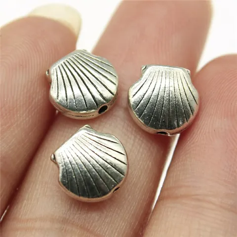 Antique Silver Seashell Large Hole Beads DIY Jewelry Making Findings Charms For Necklace Bracelet Crafting Accessories