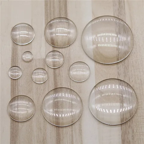 Clear Round Glass Cabochons Flat Back Dome For DIY Jewelry Making Findings Supplies Round Transparent Glass Tiles For Crafts