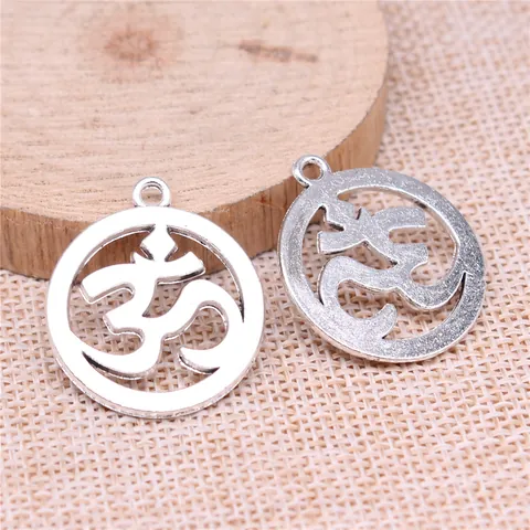 Retro Rond Hol Om Symbool Metalen Hanger Charm Voor DIY Sieraden Maken Antiek Zilver Brons Spirituele Hangers Accessoire