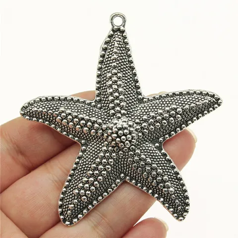 Große Vintage Legierung Seestern Anhänger Meer Stern Charms Für DIY Schmuckherstellung Antike Bronze Silber Gold Retro Marine Zubehör