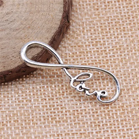 Retro Alloy Love Infinity Symbol Connector Antique Bronze Silver Pendants For DIY Bracelet Necklace Jewelry Making Findings