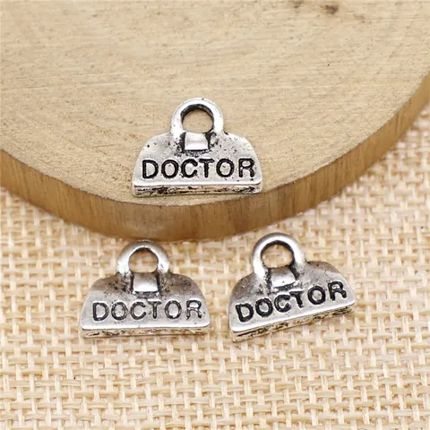 Antique Silver Doctor Bag Pendant Zinc Alloy Vintage Medical Bag Charms For Jewelry Making DIY Necklace Bracelet Accessories