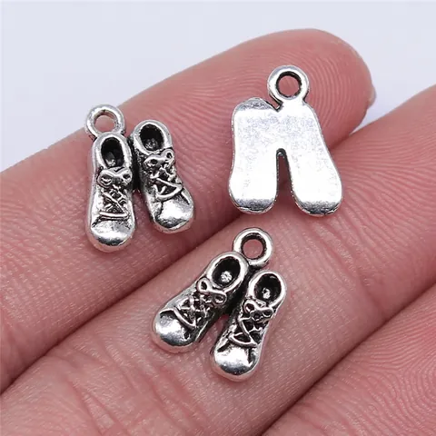 Antique Silver Bronze Shoe Charms Alloy Tiny Sneakers Pendants Vintage Style Daily Life Items For DIY Jewelry Making Crafts