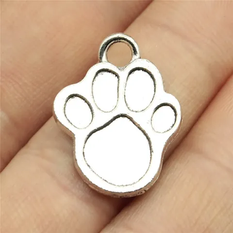 Dog Paw Pendant Antique Silver Animal Footprint Metal Charms DIY Jewelry Making Accessories Craft Supplies For Necklace Bracelet Earring