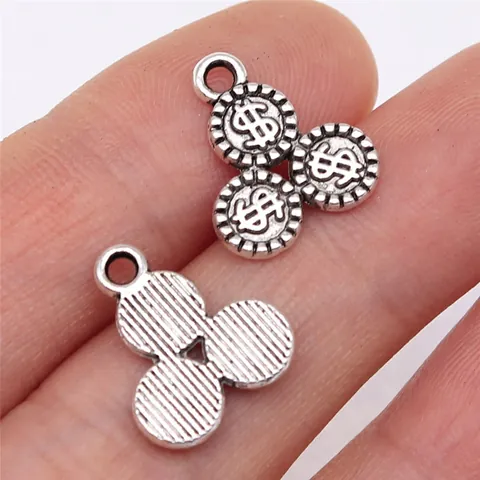 Colgantes de Dijes de Aleación con Signo de Dólar de Plata Antigua para Hacer Joyas Hechas a Mano DIY Accesorios