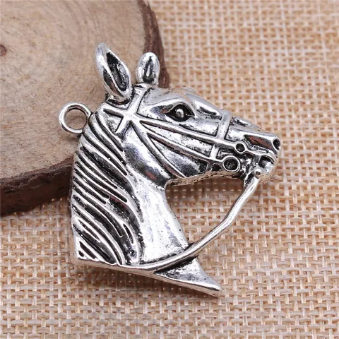 Vintage Legierung Pferdekopf Anhänger Für DIY Schmuckherstellung Retro Antik Silber Bronze Tier Charms Handwerk Zubehör