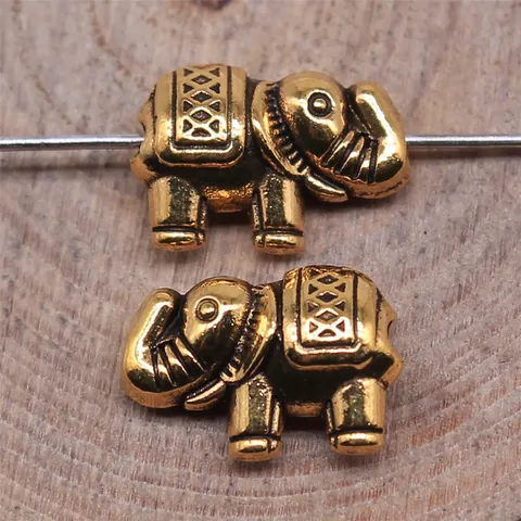 Retro Alloy Elephant Spacer Beads For DIY Jewelry Making Antique Silver Gold Animal Small Hole Craft Pendants Accessories
