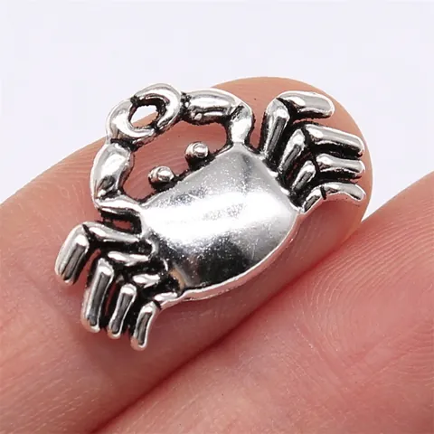 Retro Alloy Crab Animal Pendant Charms For DIY Jewelry Making Antique Bronze Silver Color Findings Necklace Bracelet Accessories