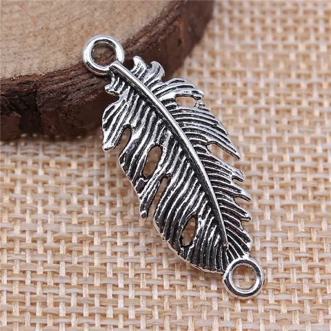 Antieke Legering Veer Sieraden Connectoren Antiek Zilver Brons Veer Hangers Voor DIY Ketting Armband Ambacht Maken Benodigdheden