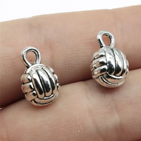 Vintage 3D Volleyball Alloy Pendant Charms For DIY Jewelry Making Retro Sports Theme Volleyball Charm For Necklace Bracelet