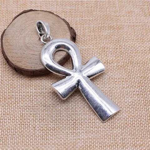 Colgante Grande de Cruz Ankh Egipcia Vintage Dijes de Metal de Aleación Galvanizada para Fabricación de Joyas DIY