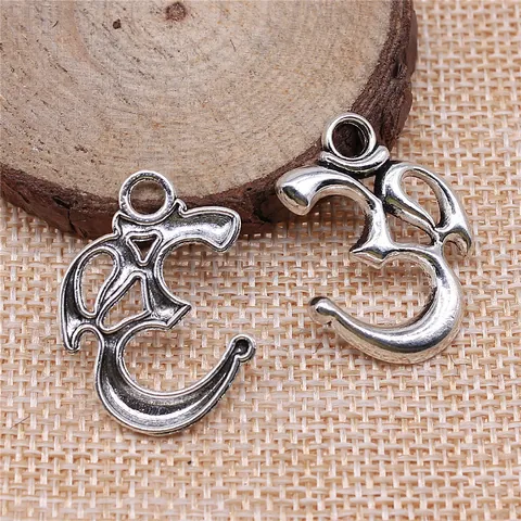 Vintage Legierung Om Symbol Anhänger Für DIY Schmuckherstellung Antike Religiöse Yoga Charme Retro Bronze Silber Legierung Zubehör