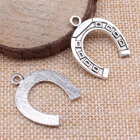Vintage Alloy Horseshoe Charm For DIY Jewelry Making Antique Silver Bronze Gold Metal Animal Pendant For Bracelet Necklace
