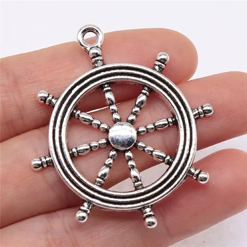 Ciondolo Timone Nave Nautico in Lega Vintage per Creazione Gioielli Fai da Te Bracciale Collana Bronzo Argento Antico Ciondoli a Tema Nautico