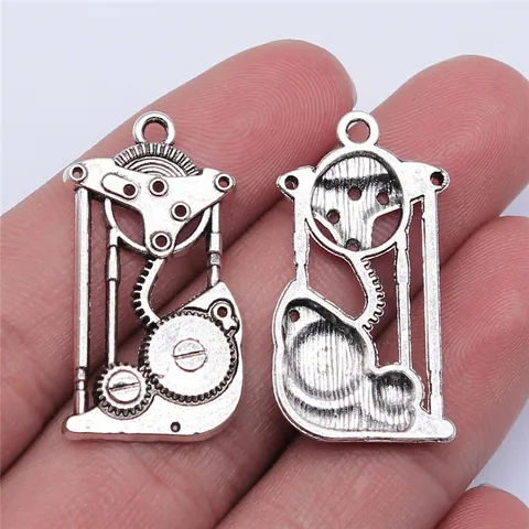 Steampunk Antique Silver Engine Pendant Industrial Mechanical Gear Metal Charm For DIY Jewelry Making Apparel Accessories