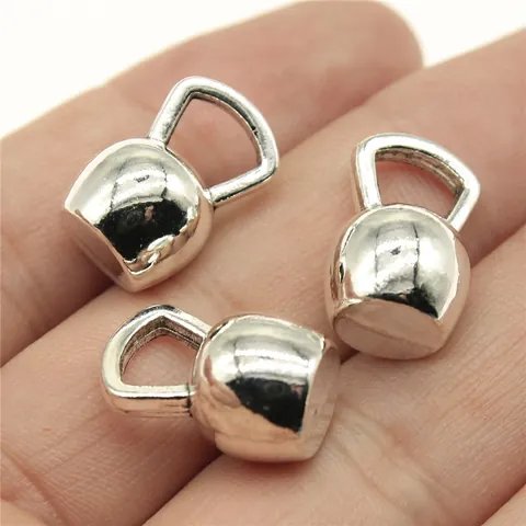 Retro Alloy Kettlebell Shaped Pendant For Jewelry Making Sports Theme Gym Fitness Accessories DIY Necklace Bracelet Crafting Charms