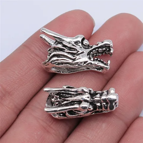 Antique Silver 3D Dragon Head Pendants Mythical Animal Charm For DIY Jewelry Making Necklaces Bracelets Metal Findings Accessory