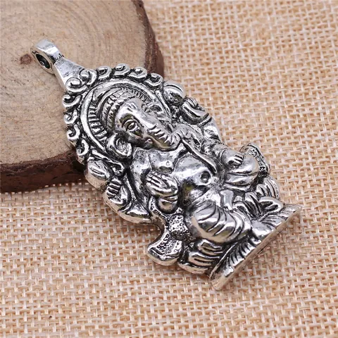 Vintage Legierung Lord Ganesha Anhänger Für DIY Schmuckherstellung Retro Antik Bronze Silber Gold Elefantengott Religiöser Amulett