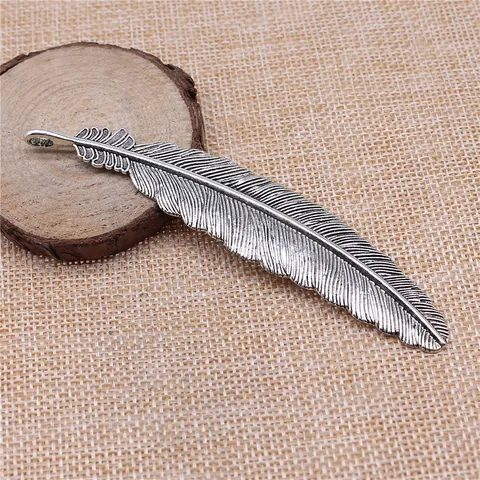 Grote Vintage Legering Veer Hanger Charms Multi Kleur Retro Handgemaakte Sieraden Maken DIY Metalen Dier Veer Charms