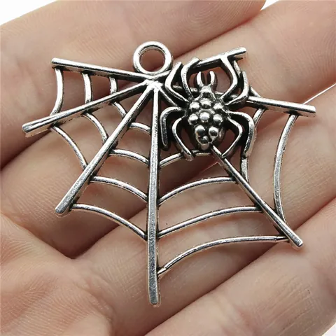 Vintage Metal Spider Spider Web Charms Pendants For DIY Jewelry Making Halloween Gothic Style Antique Silver Bronze Animal Pendant