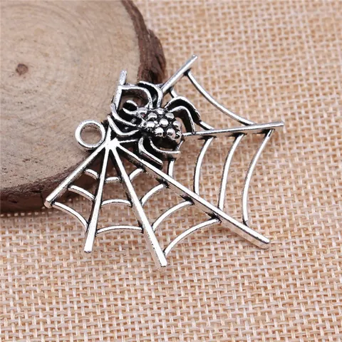 Vintage Metal Spider Spider Web Charms Pendants For DIY Jewelry Making Halloween Gothic Style Antique Silver Bronze Animal Pendant