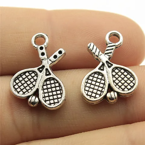 Alloy Antiek Zilver Tennisracket Hanger Gegalvaniseerd Retro Sport Thema DIY Sieraden Maken Charms Kleding Accessoires