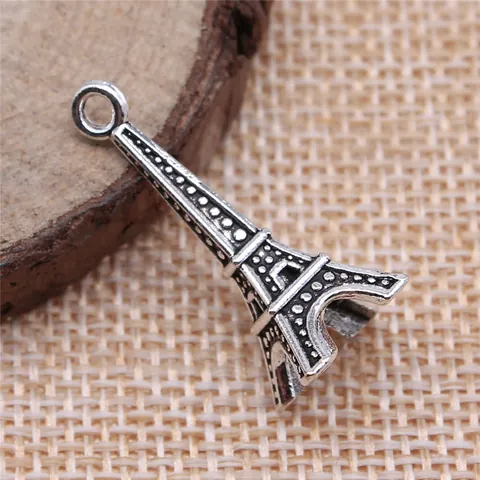 3D Eiffel Tower Metal Alloy Charm Pendant For DIY Jewelry Making Necklaces Bracelets Ancient Silver Bronze Tower Pendant