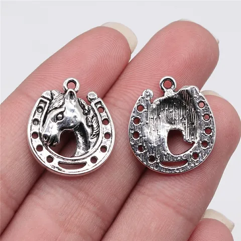 Antique Alloy Horseshoe Horse Head Pendants Vintage Animal Relief Charms For DIY Necklace Bracelet Earring Jewelry Making Accessory