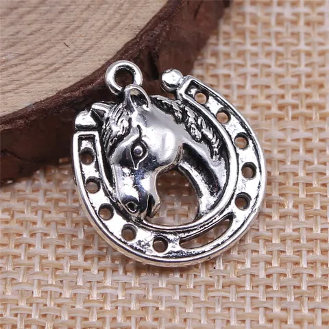 Antique Alloy Horseshoe Horse Head Pendants Vintage Animal Relief Charms For DIY Necklace Bracelet Earring Jewelry Making Accessory