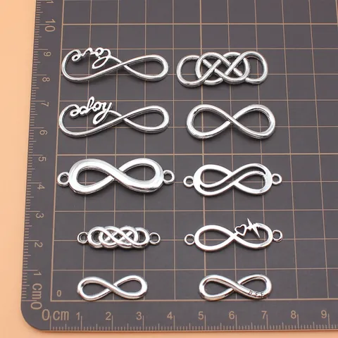 Antique Silver Alloy Infinity Symbol Charms For DIY Jewelry Making Vintage Infinity Sign Pendants For Bracelet Necklace Crafting