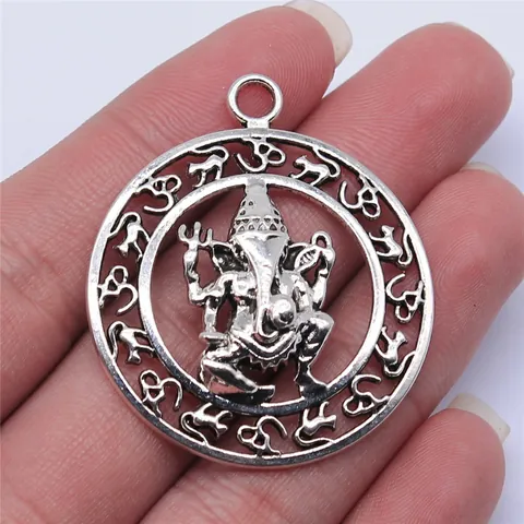 Antiek Zilveren Legering Indiase Olifant Ganesha OM Hanger Voor DIY Sieraden Maken Accessoires Etnisch Religieus Symbool Charm