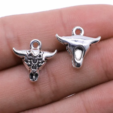 Antique Silver Bull Head Pendant Metal Animal Charm For DIY Jewelry Making Necklace Bracelet Earring Accessories