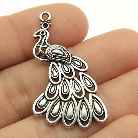 Vintage Metal Peacock Pendant For DIY Jewelry Making Animal Charms Retro Style Necklace Accessory Craft Supply