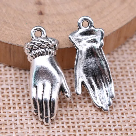 Vintage Zinklegierung Handfläche Anhänger Für DIY Schmuckherstellung Antik Silber Bronze Metall Charms Für Halskette Armband Handwerk Zubehör