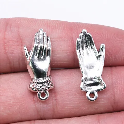 Vintage Zinklegierung Handfläche Anhänger Für DIY Schmuckherstellung Antik Silber Bronze Metall Charms Für Halskette Armband Handwerk Zubehör
