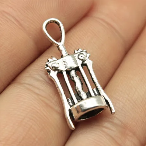 Vintage Antique Silver Wine Bottle Opener Charms For Jewelry Making DIY Zinc Alloy Corkscrew Pendants For Necklace Bracelet Findings