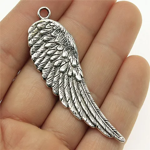 Alliage de Zinc Argent Antique Pendentif Grande Aile DIY Accessoires de Bijoux Breloques Aile d'Oiseau pour la Création de Colliers