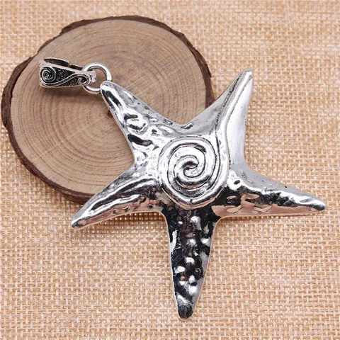 Colgante de Estrella de Mar de Aleación Vintage Gran Animal Marino Estilo Oceánico Dije Galvanizado Artesanías Fabricación de Joyas Accesorio Para Collar DIY