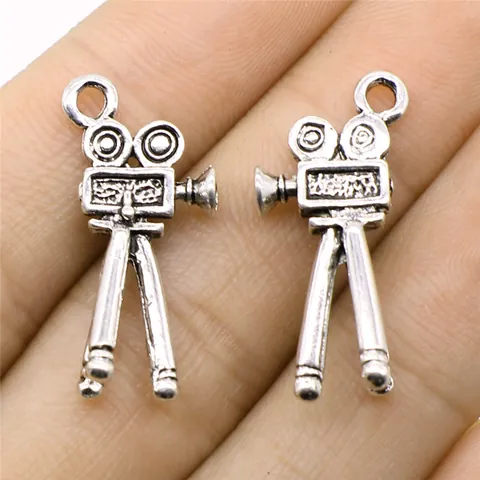 Vintage Antique Silver Alloy Movie Projector Pendant DIY Jewelry Making Finding Retro Cinema Projector Charm Accessory