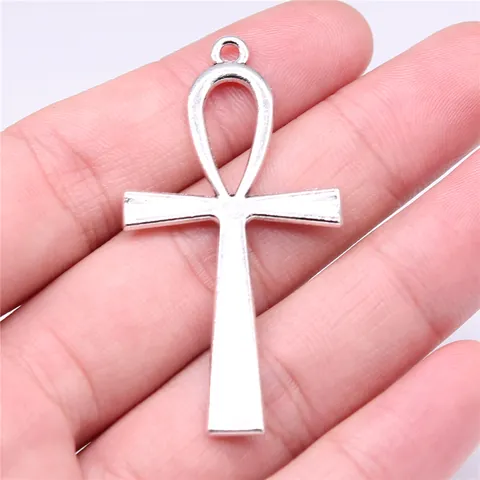 Vintage Metal Ankh Cross Pendant Ancient Egyptian Symbol Charm For DIY Jewelry Making Religious Accessories For Men Women